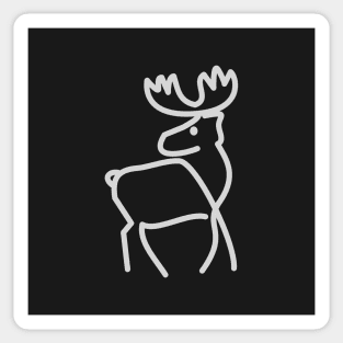 Cool Moose Line Art Sticker